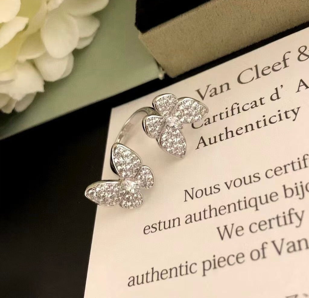 [Spark]TWIN SILVER BUTTERFLY DIAMOND RING