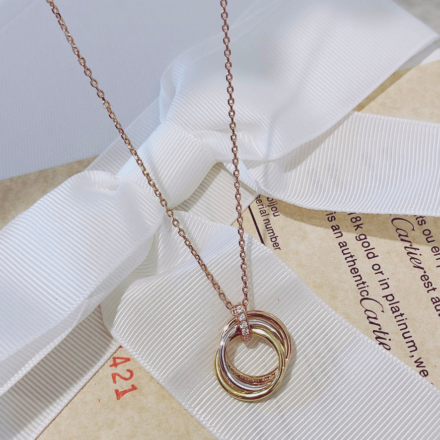 [Spark]TRINITY NECKLACE GOLD  DIAMONDS