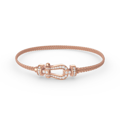 [Spark]FORCE SMALL HORSESHOE  DIAMOND CHAIN ROPE BRACELET