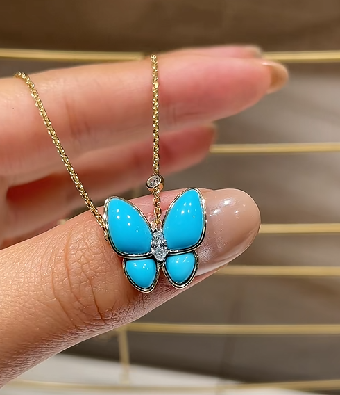 [Spark]Turquoise Butterfly Gold Necklace