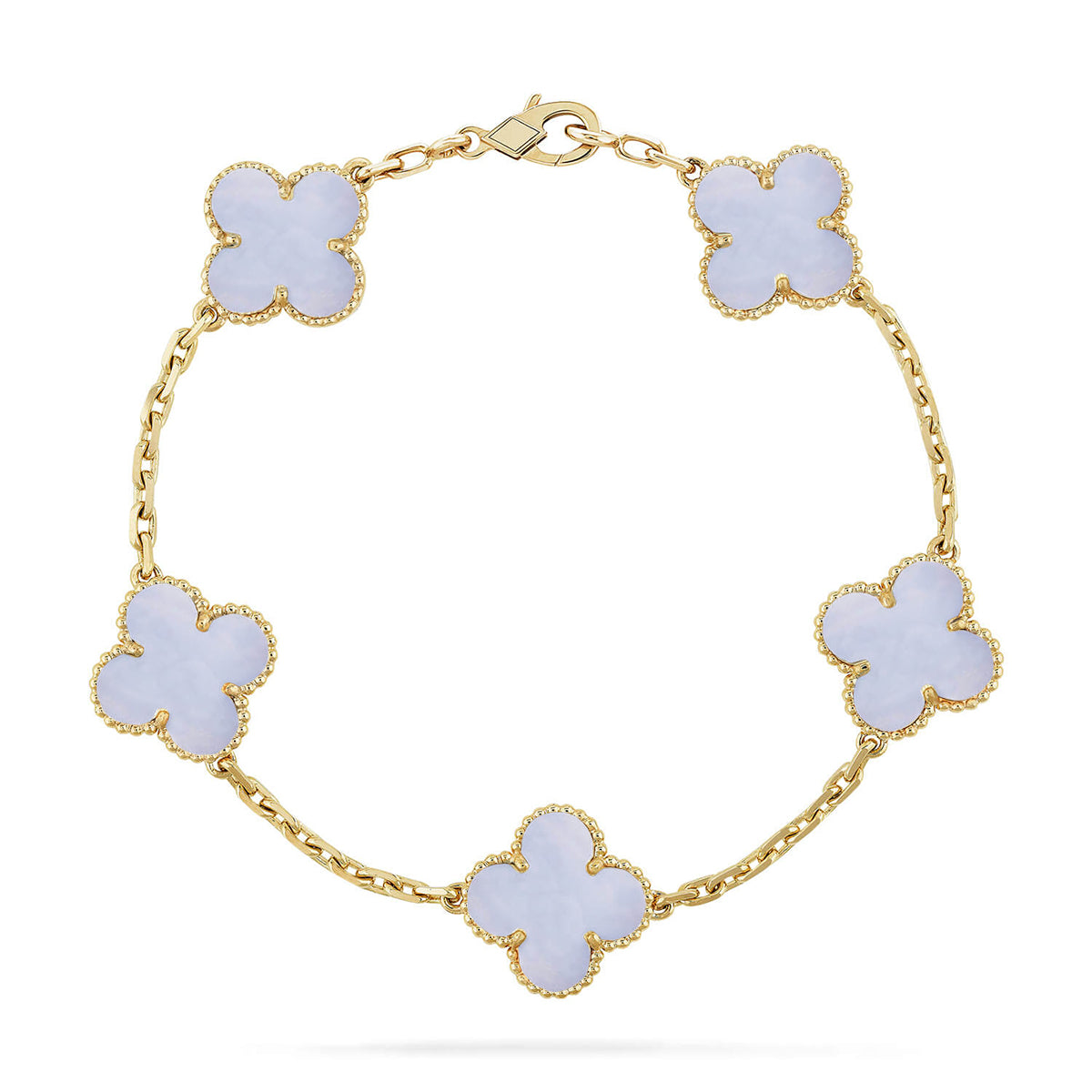 [Spark] CLOVER 5 MOTIF PURPLE CHALCEDONY BRACELET COLLECTION
