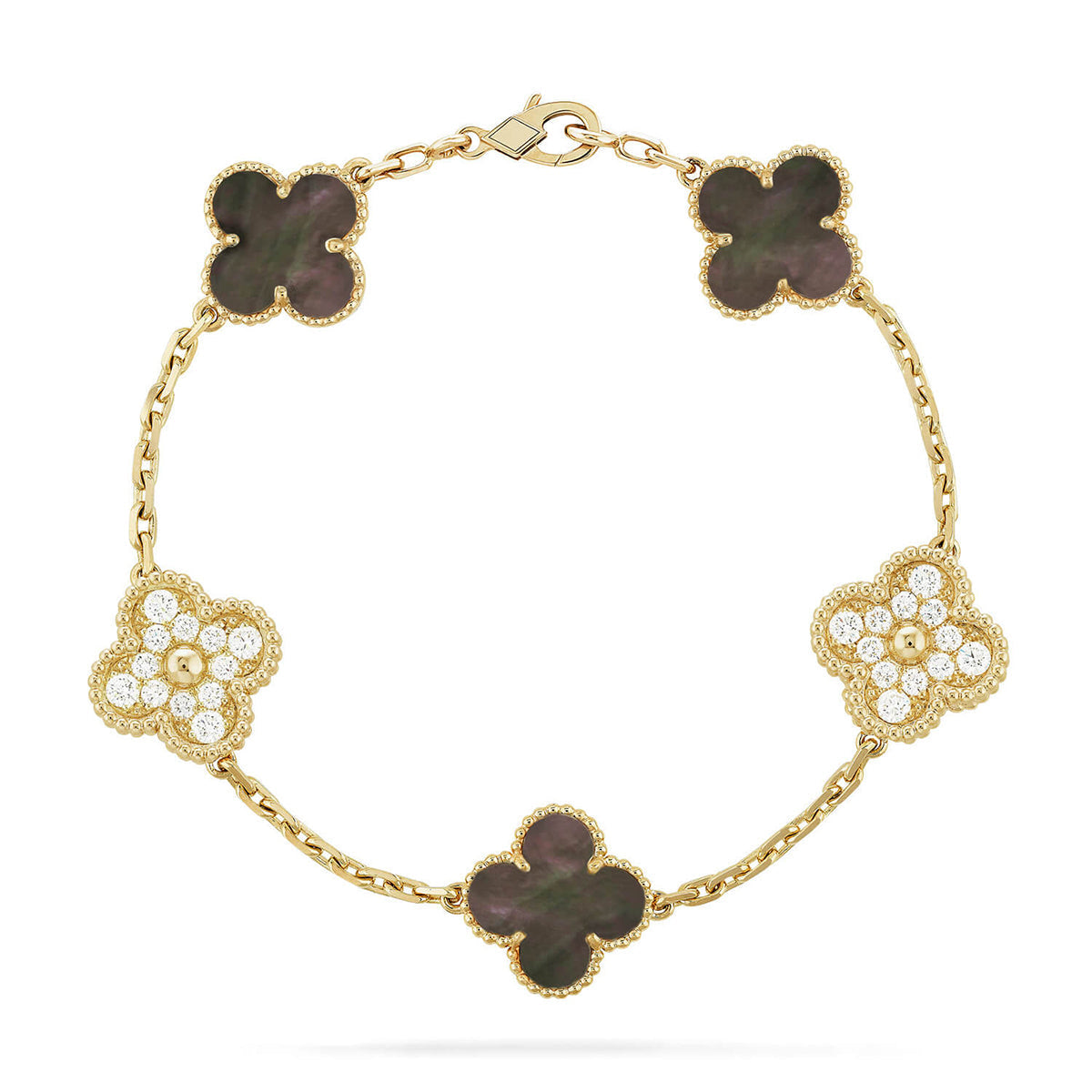 [Spark] CLOVER 5 MOTIF GRAY MOP BRACELET COLLECTION