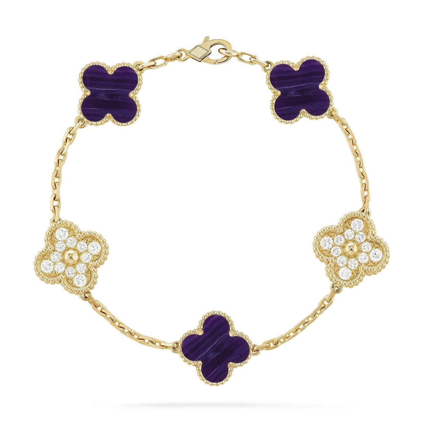 [Spark]CLOVER 5 MOTIF PURPLE STRIPES BRACELET COLLECTION