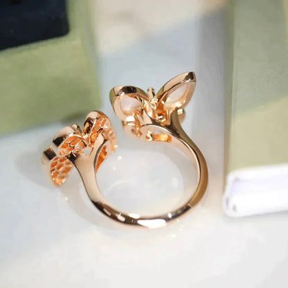 [Spark]TWIN BUTTERFLY DIAMOND MOP RING