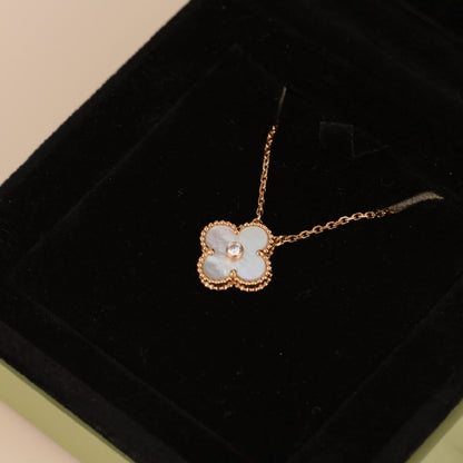 [Spark]CLOVER 15MM DIAMOND WHITE FRITILLARIA NECKLACE