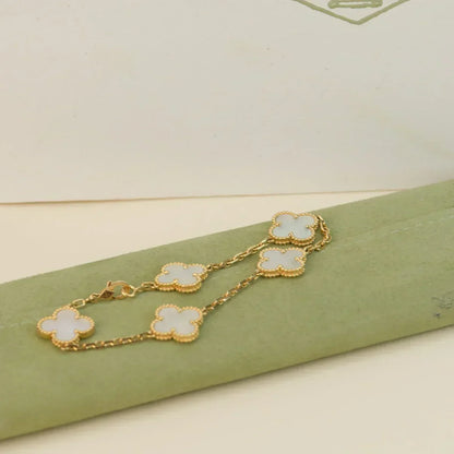 [Spark]CLOVER WHITE PEARL MOP 5 MOTIF BRACELET COLLECTION
