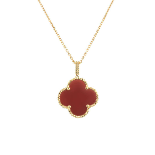 [Spark]CLOVER 25MM NECKLACE GOLD CARNELIAN