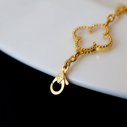 [Spark]CLOVER 5 MOTIF ROCK CRYSTAL BRACELET