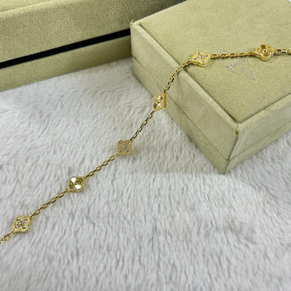 [Spark]CLOVER 6 MOTIF DIAMOND LASER BRACELET-w