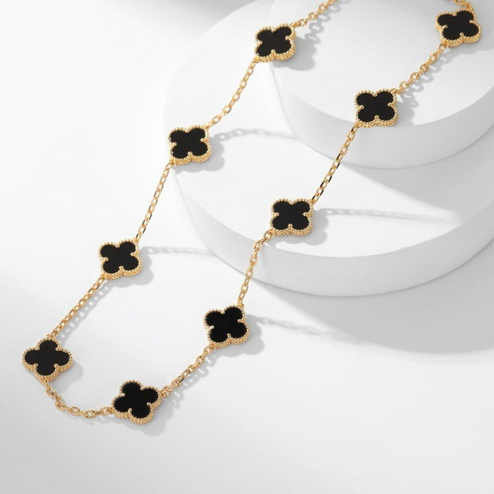 [Spark]CLOVER 10 MOTIFS ONYX NECKLACE