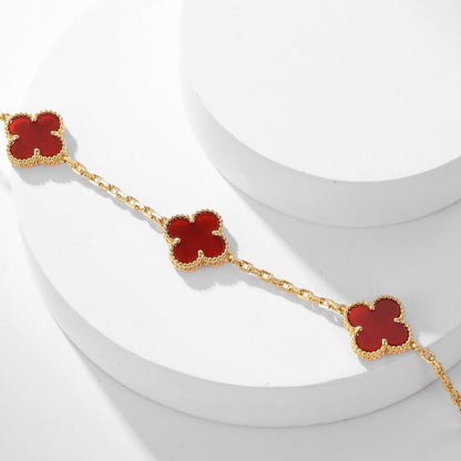 [Spark]CLOVER 10 MOTIFS CARNELIAN NECKLACE