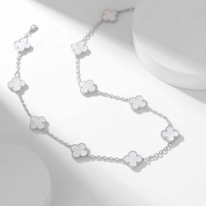 [Spark]CLOVER 10 MOTIFS WHITE MOTHER OF PEARL NECKLACE