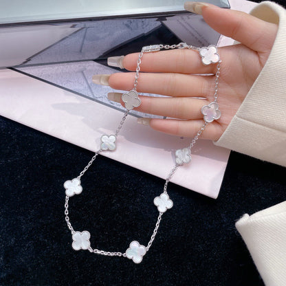 [Spark]CLOVER 10 MOTIFS WHITE MOTHER OF PEARL NECKLACE