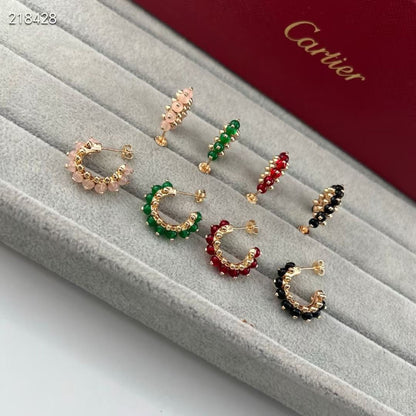 [Spark]NEW COLORED GEMSTONE COLLECTION SMALL HOOP EARRINGS