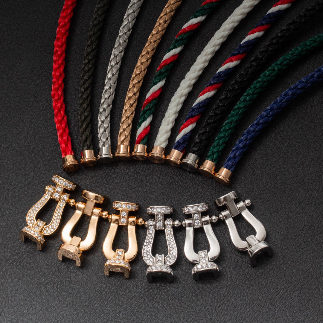 [Spark]FORCE LARGE HORSESHOE HALF DIAMOND BRACELET GOLD