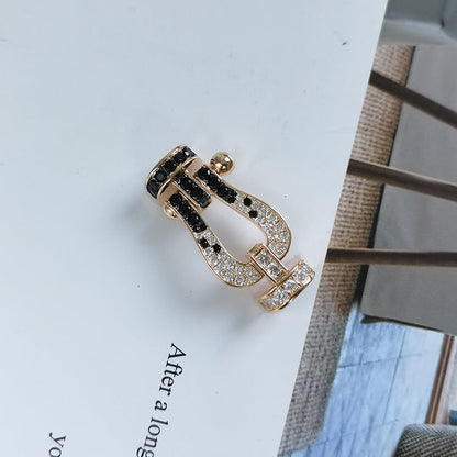 [Spark]FORCE LARGE HORSESHOE BLACK WHITE DIAMOND BRACELET Spark GOLD