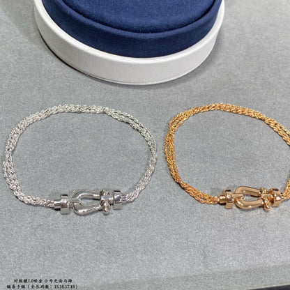 [Spark]FORCE SMALL HORSESHOE  DIAMOND CHAIN ROPE BRACELET