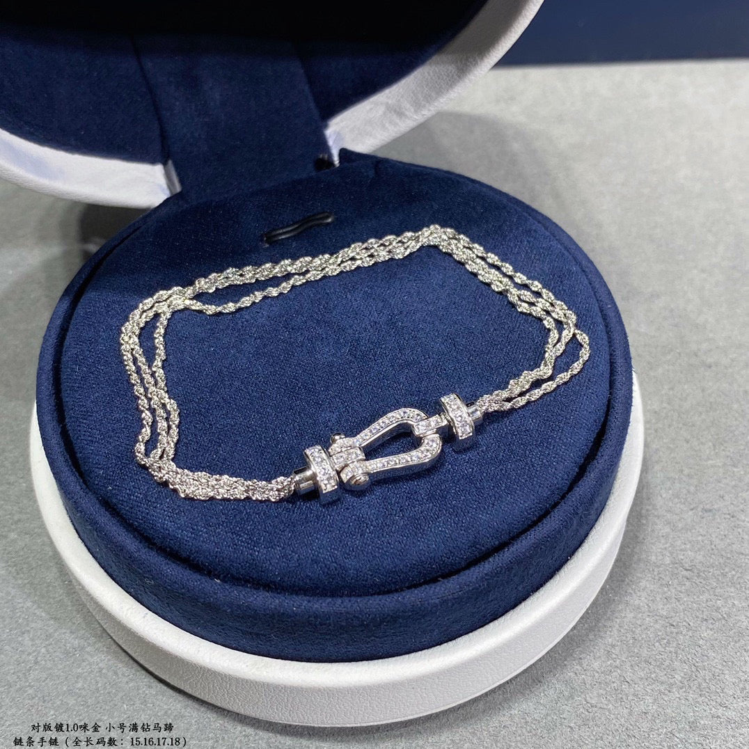 [Spark]FORCE SMALL HORSESHOE  DIAMOND CHAIN ROPE BRACELET