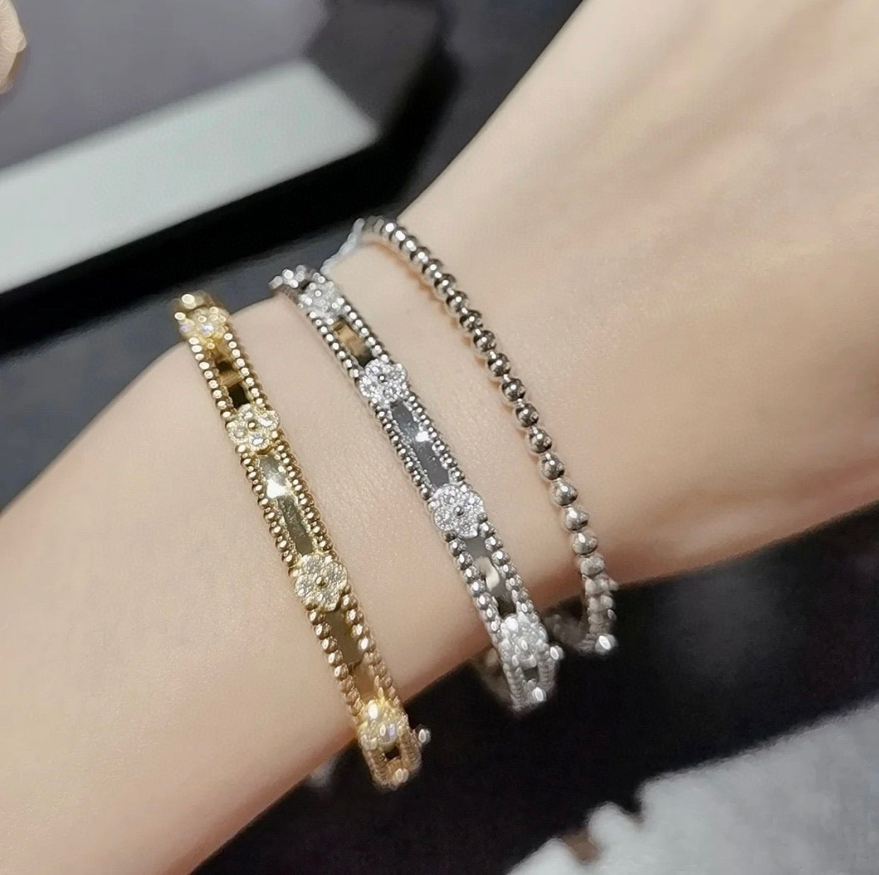 [Spark]CLOVER BRACELET 4MM DIAMONDS