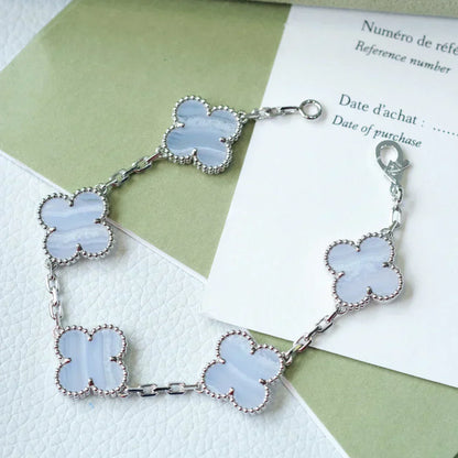 [Spark] CLOVER 5 MOTIF PURPLE CHALCEDONY BRACELET COLLECTION