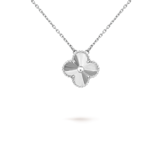 [Spark]CLOVER 15MM LASER NECKLACE SILVER
