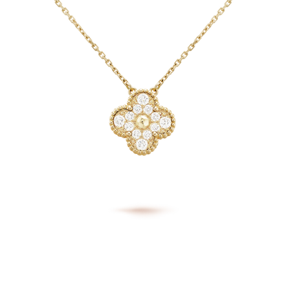 [Spark]CLOVER 15MM DIAMOND SINGLE FLOWER NECKLACE