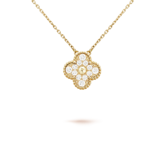 [Spark]CLOVER 15MM DIAMOND SINGLE FLOWER NECKLACE