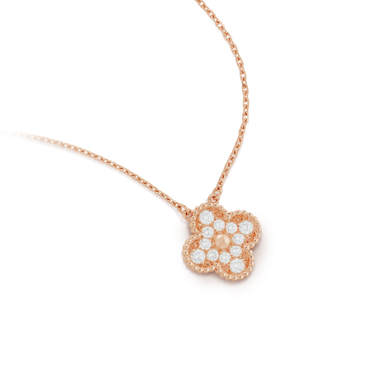 [Spark]CLOVER 15MM DIAMOND SINGLE FLOWER NECKLACE