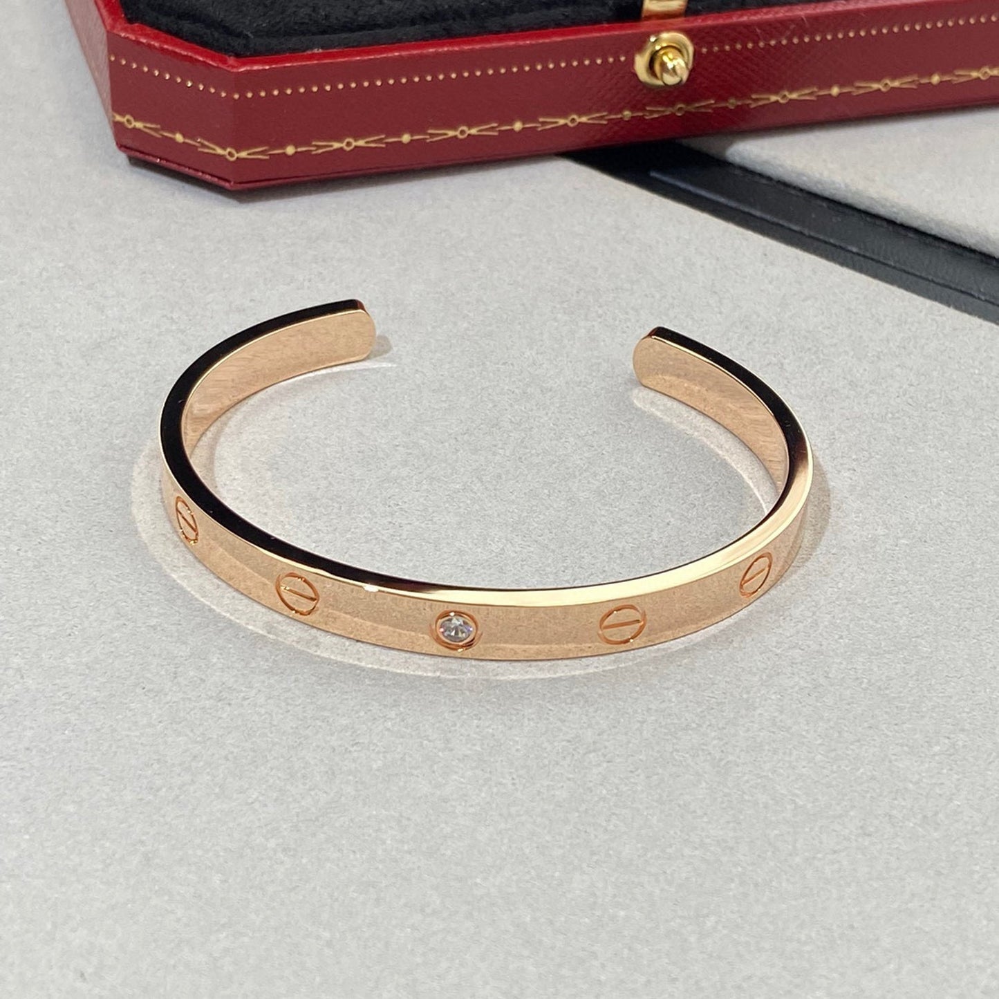 [Spark]LOVE BRACELET 6.1MM 1 DIAMOND OPEN CUFF