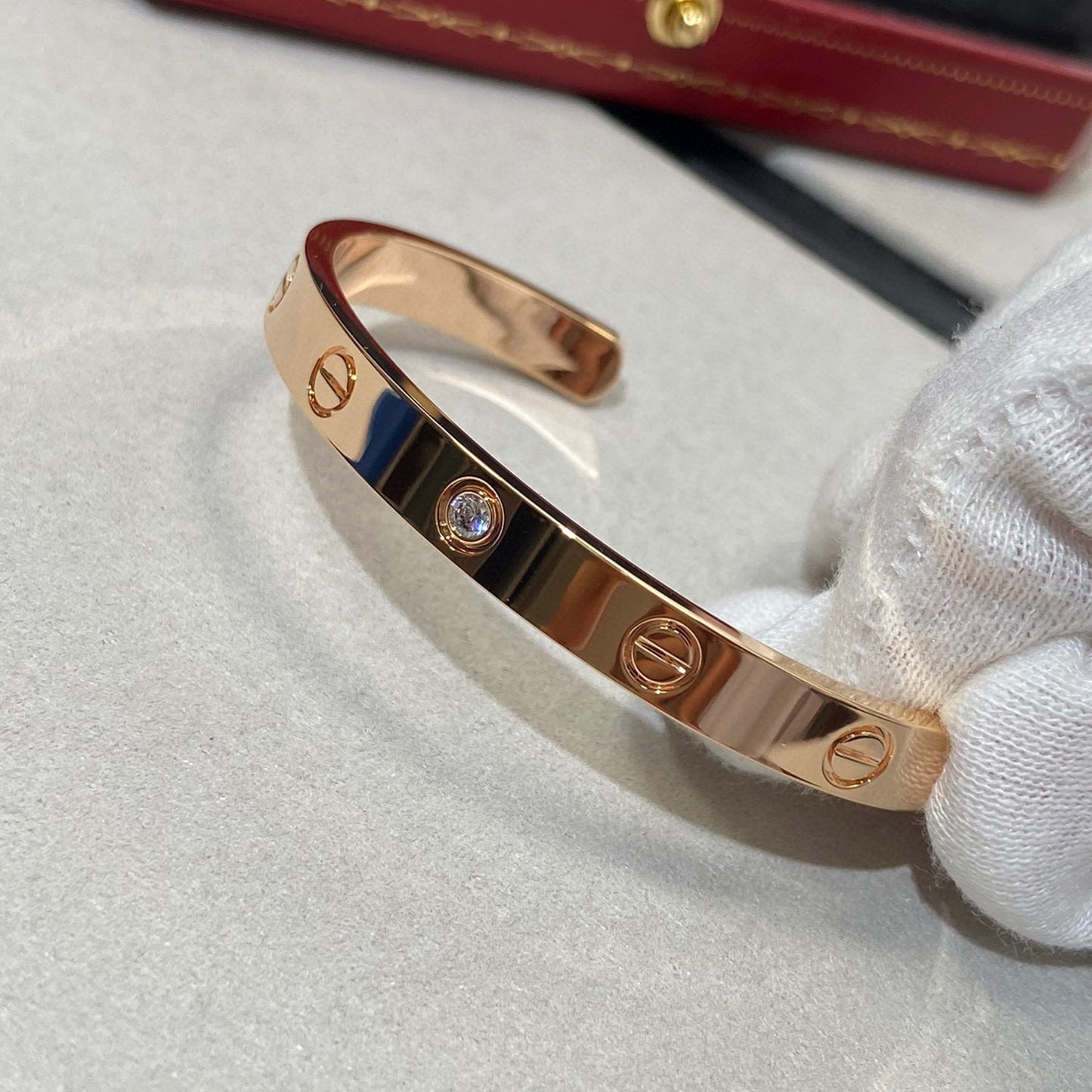 [Spark]LOVE BRACELET 6.1MM 1 DIAMOND OPEN CUFF