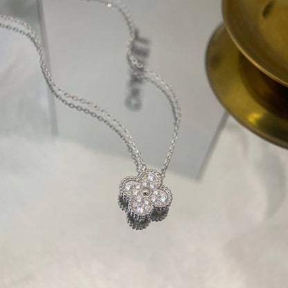 [Spark]CLOVER 15MM DIAMOND SINGLE FLOWER NECKLACE