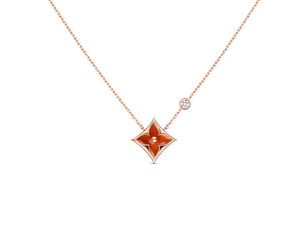 [Spark]STAR NECKLACE PINK GOLD 1 DIAMOND