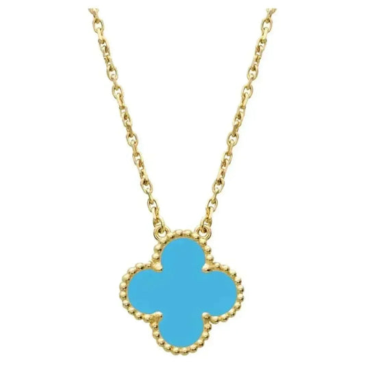 [Spark]CLOVER 15MM VINTAGE TURQUOISE NECKLACE