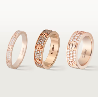 [Spark]LOVE RING 4mm-wide full-diamond ring Spark Gold