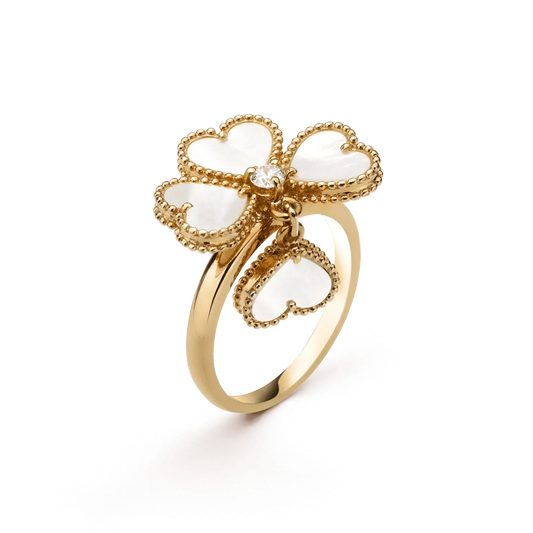 [Spark]SWEET CLOVER WHITE MOP RING