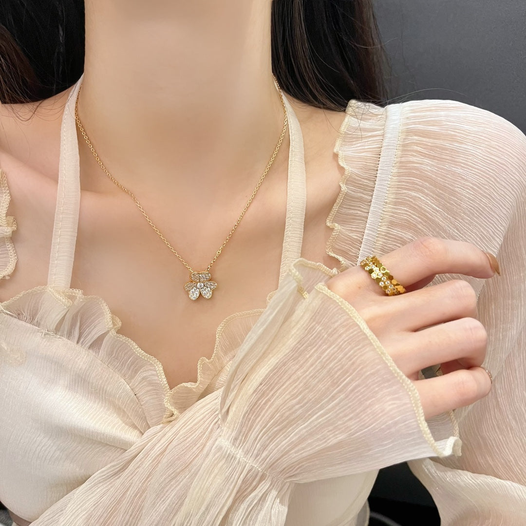 [Spark]FLOWER DIAMOND NECKLACE