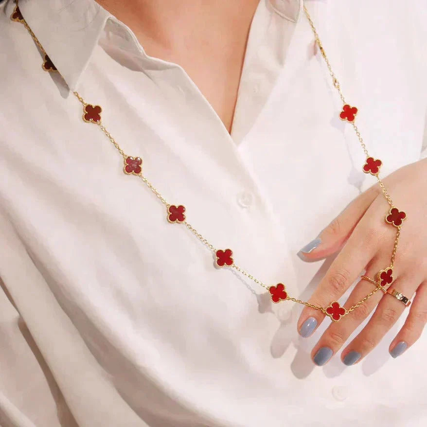 [Spark]CLOVER 20 MOTIFS CARNELIAN NECKLACE