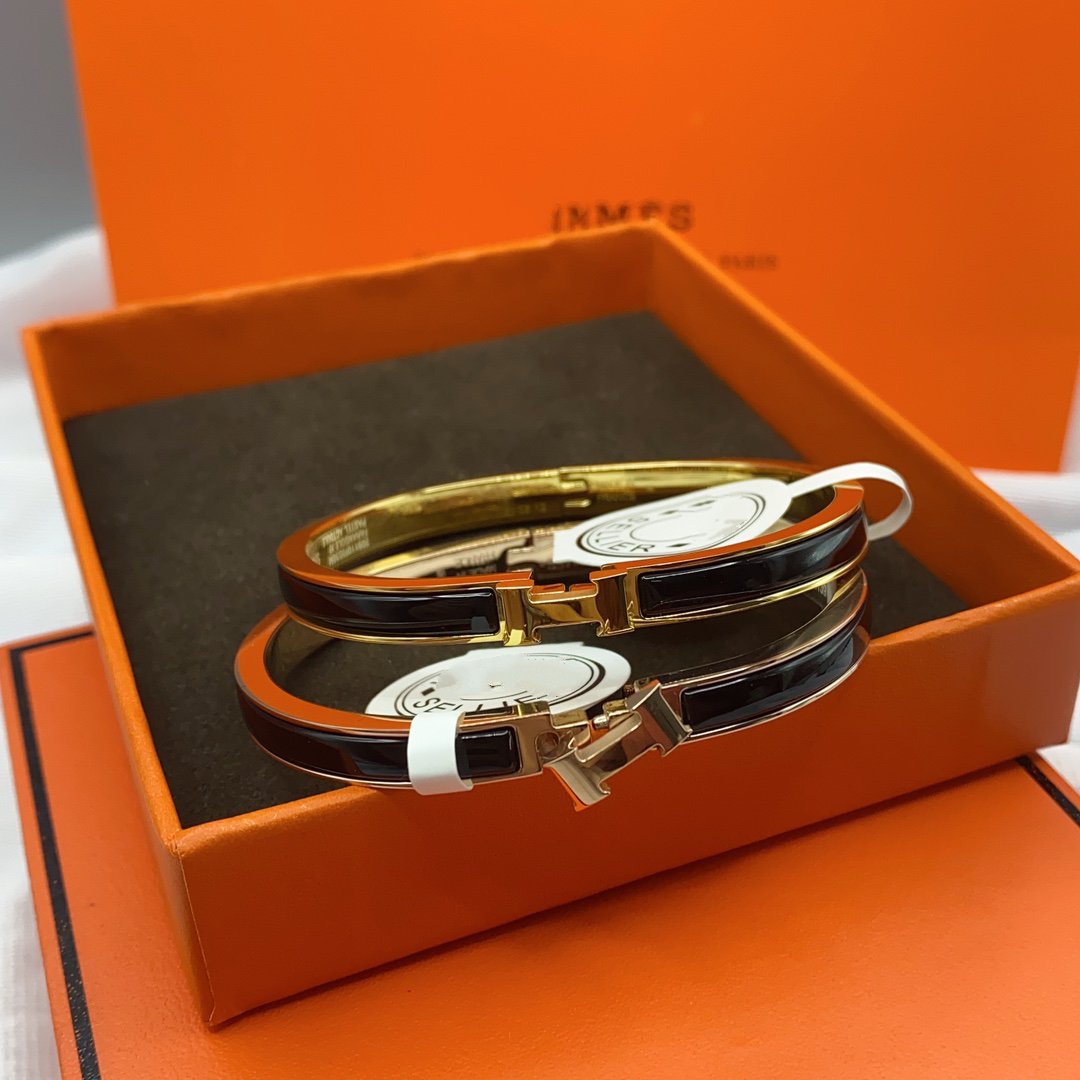 [Spark]CLASSIC HM CLIC BLACK 8MM ENAMEL BRACELET
