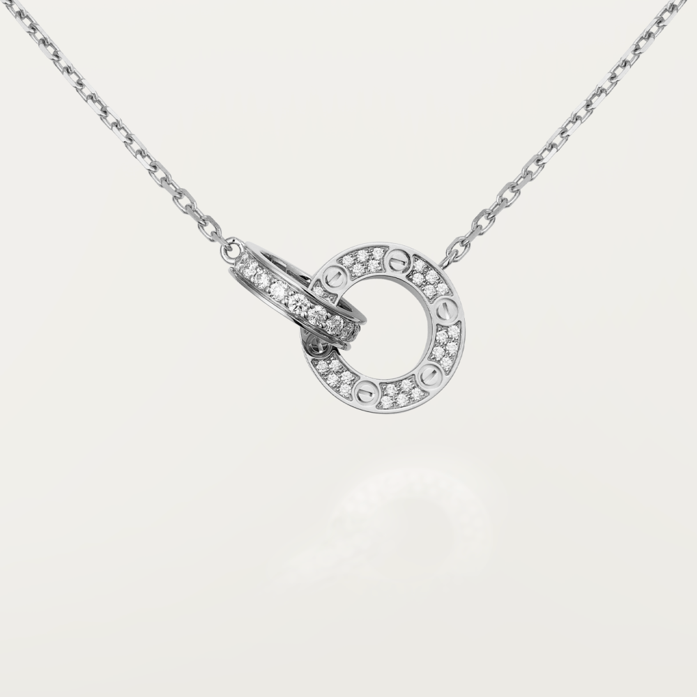 [Spark]LOVE 7.6MM NECKLACE Spark GOLD AND SILVER  FULL DIAMOND
