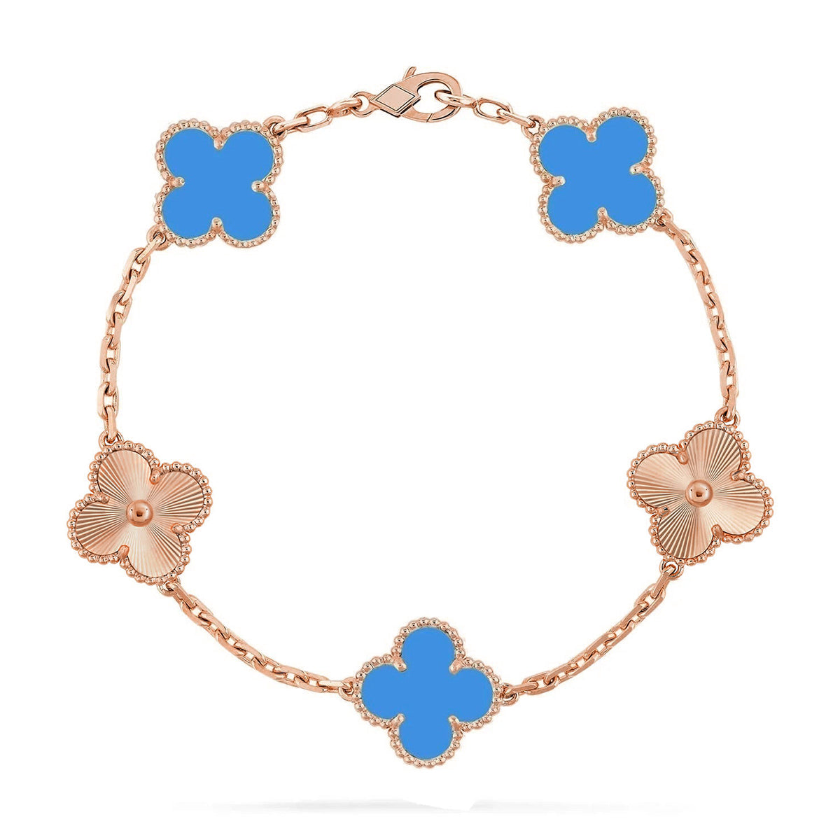 [Spark] CLOVER 5 MOTIF BLUE AGATE BRACELET COLLECTION