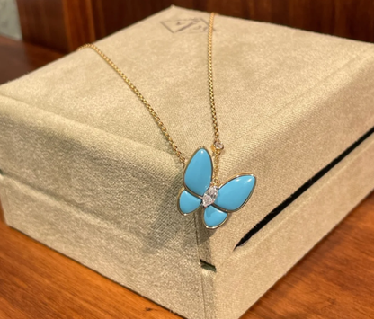 [Spark]Turquoise Butterfly Gold Necklace