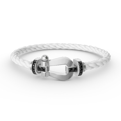 [Spark]FORCE LARGE HORSESHOE BLACK DIAMOND BRACELET SILVER
