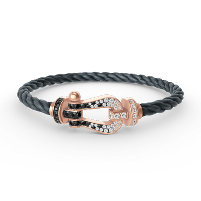[Spark]FORCE LARGE HORSESHOE BLACK WHITE DIAMOND BRACELET Spark GOLD