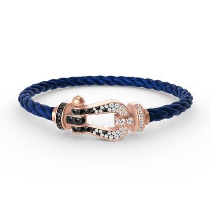 [Spark]FORCE LARGE HORSESHOE BLACK WHITE DIAMOND BRACELET Spark GOLD