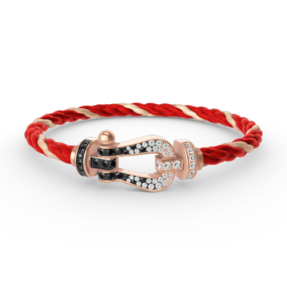 [Spark]FORCE LARGE HORSESHOE BLACK WHITE DIAMOND BRACELET Spark GOLD