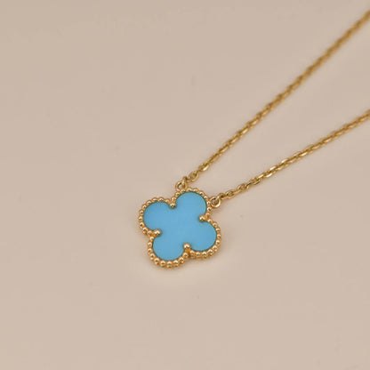 [Spark]CLOVER 15MM VINTAGE TURQUOISE NECKLACE