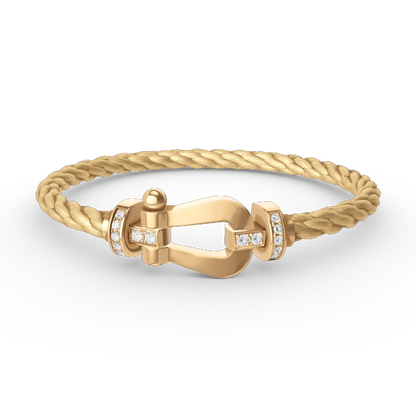 [Spark]FORCE LARGE HORSESHOE HALF DIAMOND BRACELET GOLD