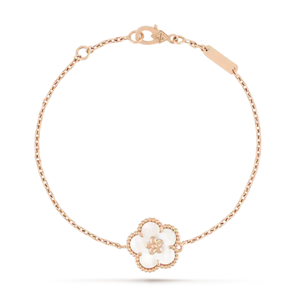 [Spark]LUCKY WHITE MOP PLUM BLOSSOM  BRACELET