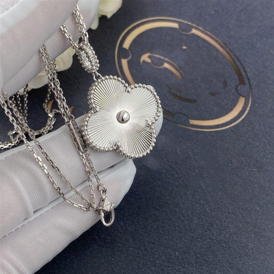[Spark]CLOVER 25MM SILVER BIG CLOVER NECKLACE