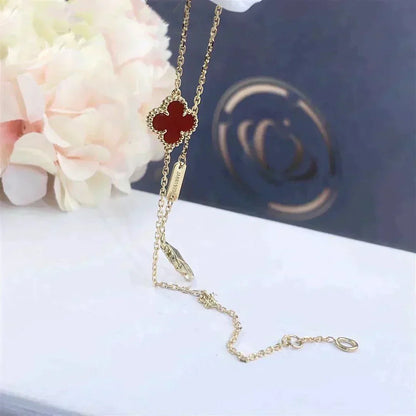[Spark]CLOVER  CARNELIAN SINGLE FLOWER BRACELET
